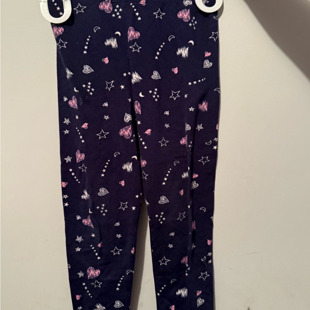 Navy Leggings with Heart and Star Print